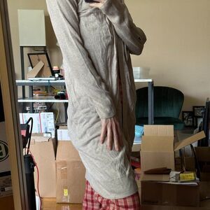 Apt 9 Womens Beige Long Sleeve Button Up Cardigan Duster Size Medium GUC
